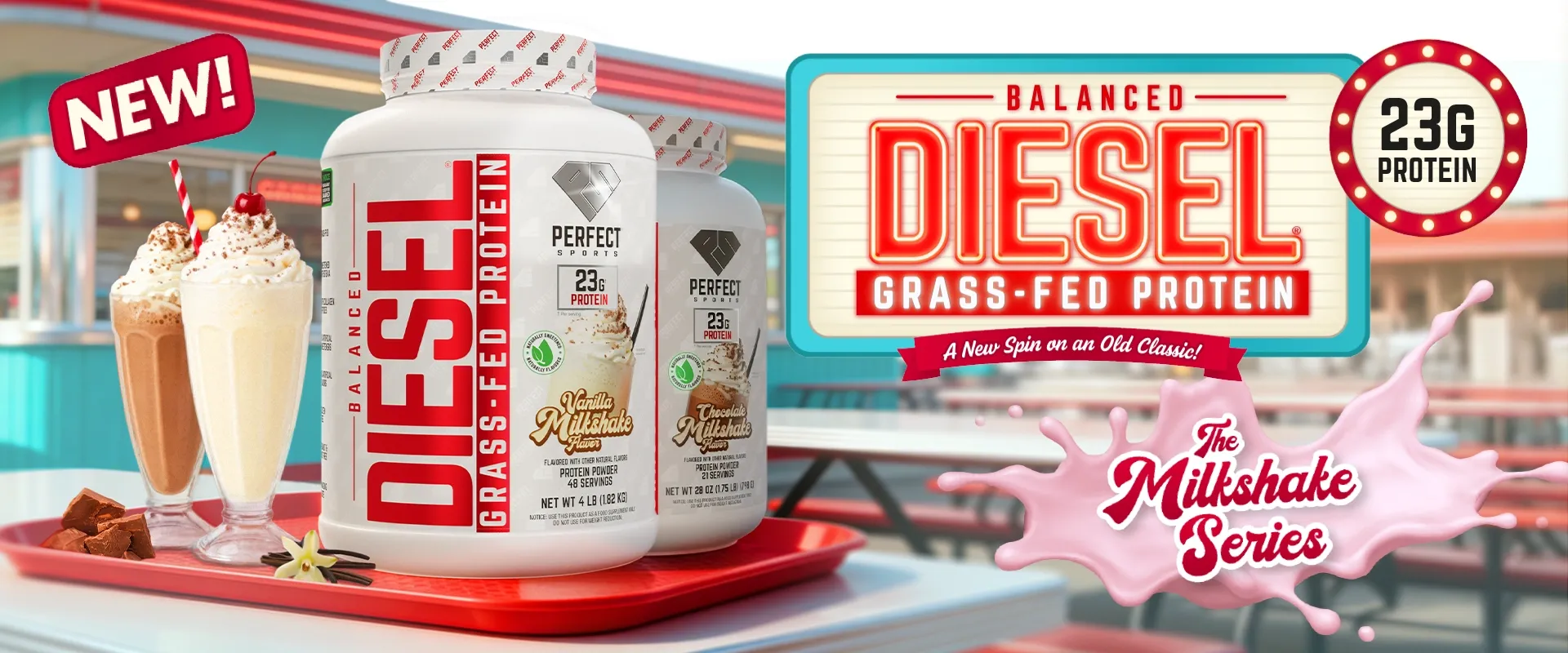 DIESEL BALANCED Grass-Fed Protein - Milkshake Series - A New Spin on an Old Classic!