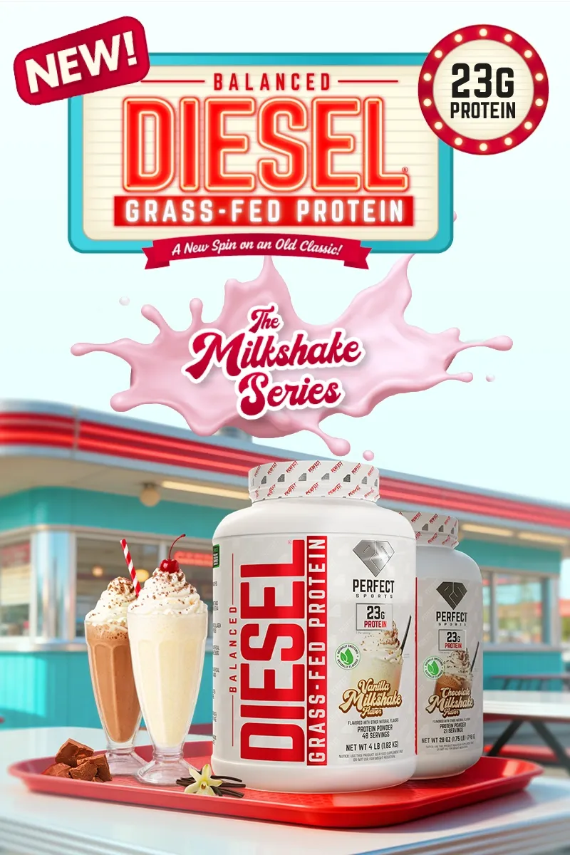 DIESEL BALANCED Grass-Fed Protein - Milkshake Series - A New Spin on an Old Classic!