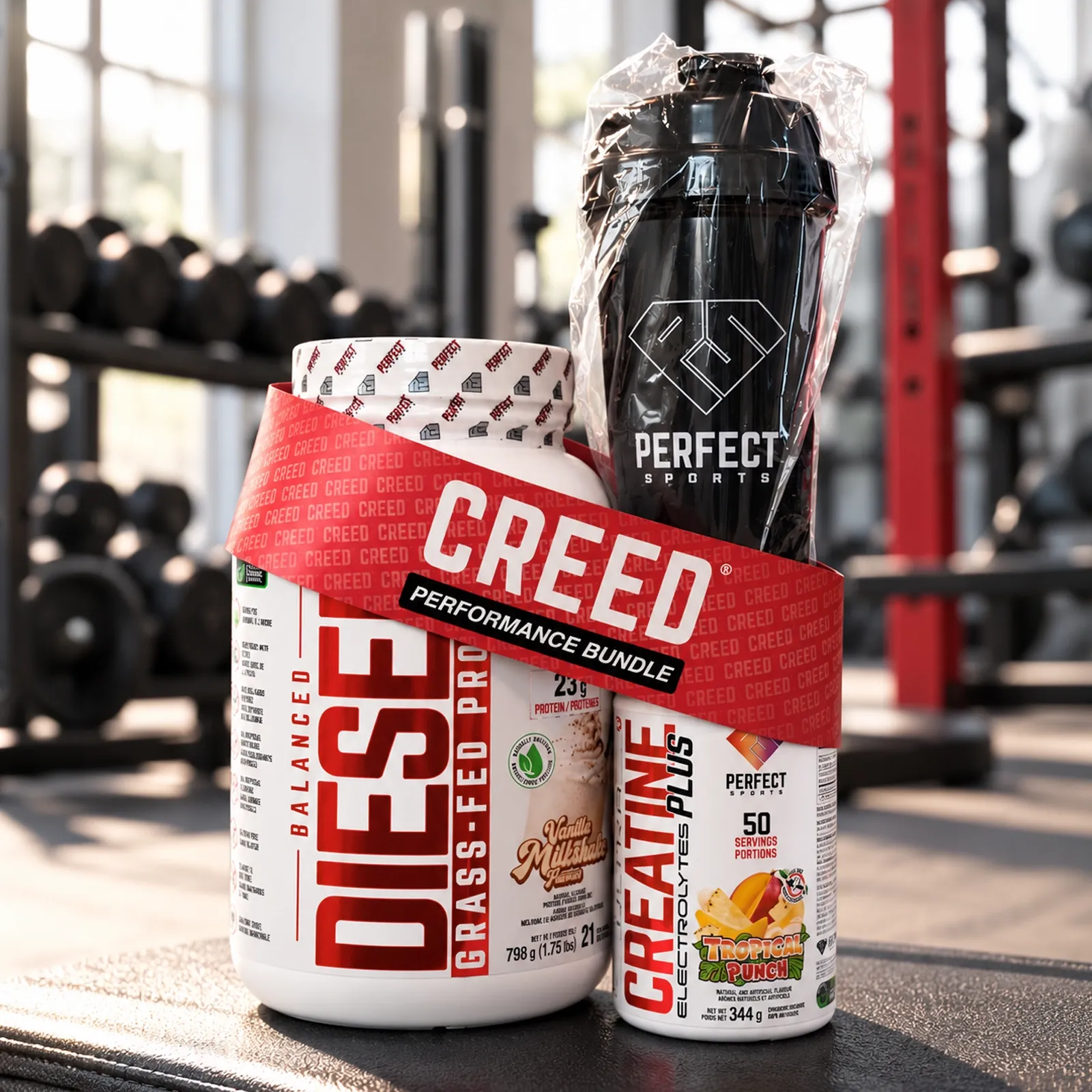CREED Performance Bundle - DIESEL Balanced Grass-Fed Protein & ULTRA Creatine Plus & Free PERFECT Sports Shaker Cup